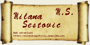 Milana Šestović vizit kartica